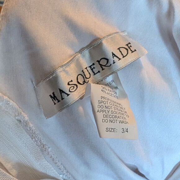 NWT Vintage 90s Y2K Masquerade White Prom Gown Silver Glitter Fairycore Bridal - Picture 8 of 15